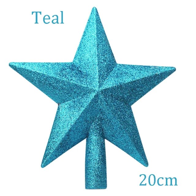 glitter julgransstjärna blå