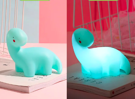 dinosaurie lång hals nattlampa grön