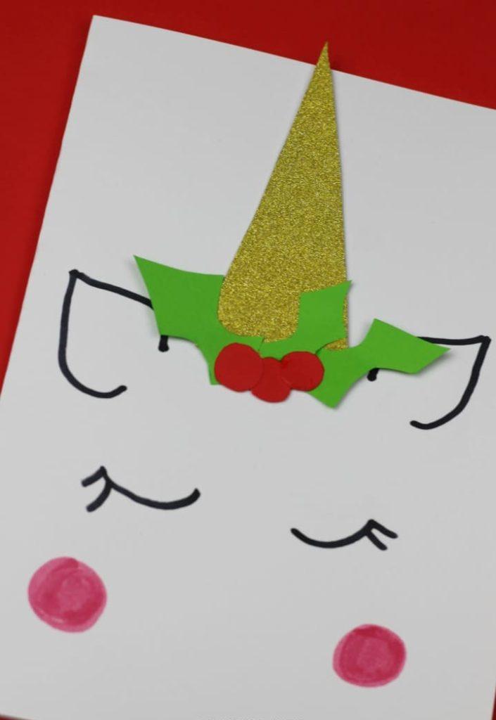 julkort pyssel enhörning