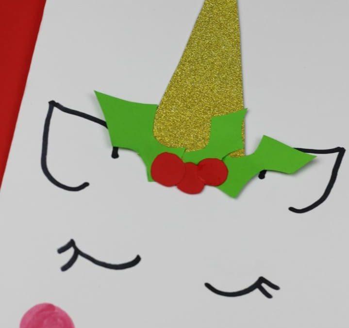 julkort pyssel enhörning