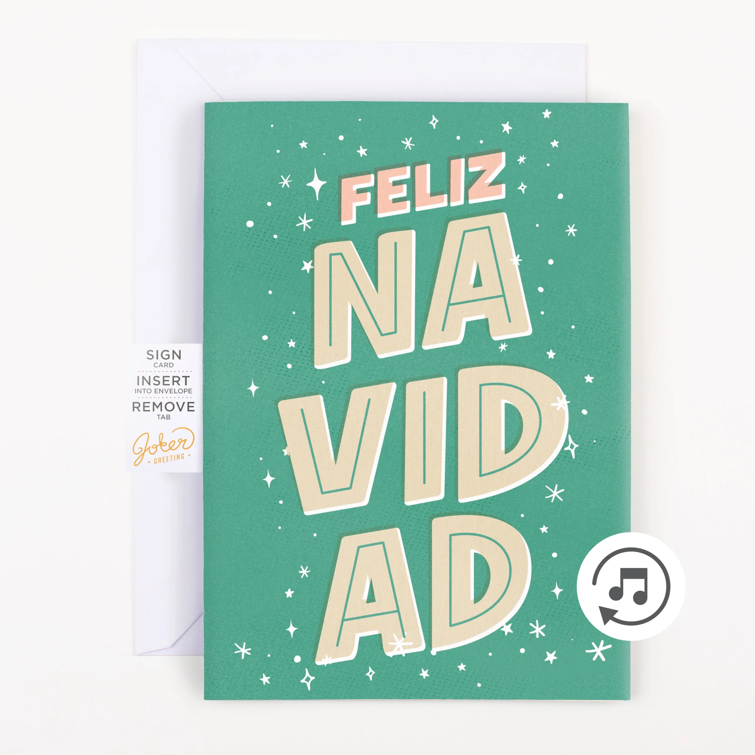 Evighetskort aldrig avslutande Feliz navidad julkort