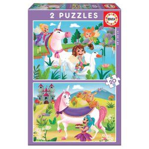 EDUCA Unicorns and Fairies pussel 2x20 Bitar